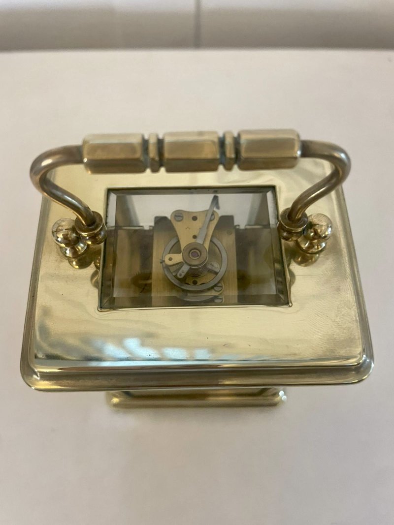 Antique Edwardian Quality Brass Carriage Clock - Image 4